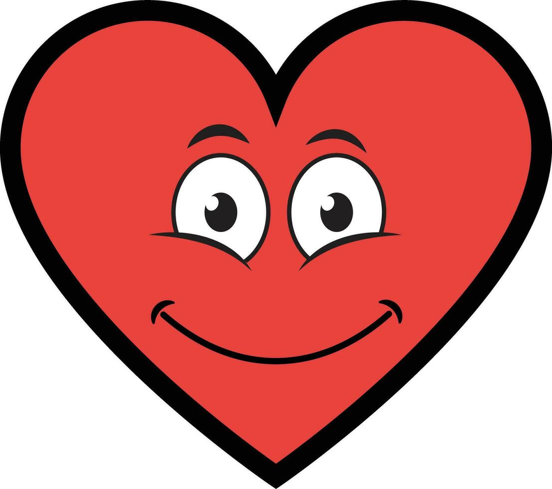 Red smiling heart vector