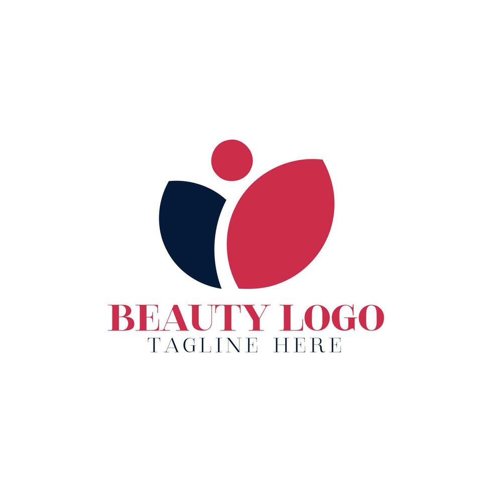 diseño de logotipo de mujer de belleza con insignia circular vector