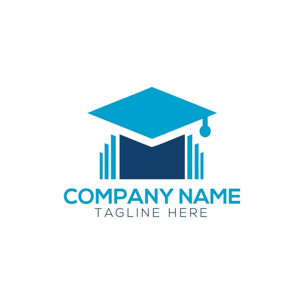 Online Class Logo Academy Cap and Mouse Pointer Symbol vector