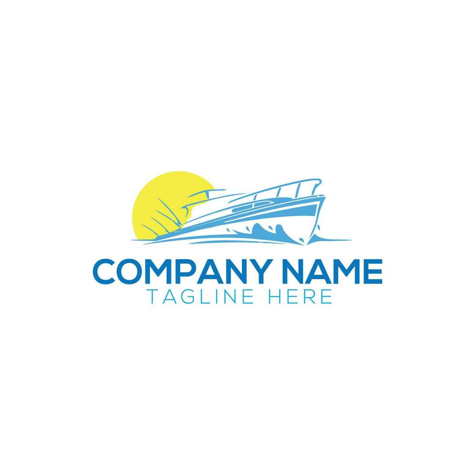 Adventure boat, sailboat, and boat trip logo design vector template