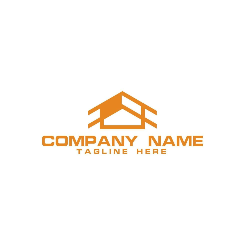 work mark real estate logo design with line art style. vector