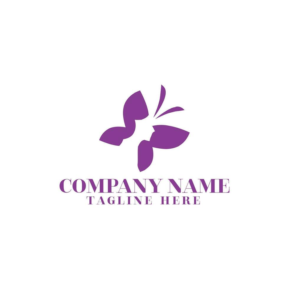 butterflyl logo template in elegant and minimal style vector