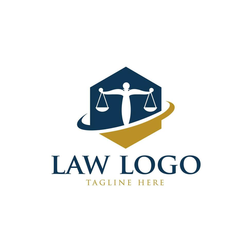 Justice law firm logo and business card design. gold, vector