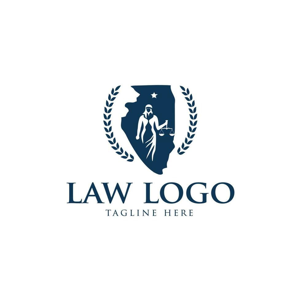 lady justice theme logo vector design with related to the attorney