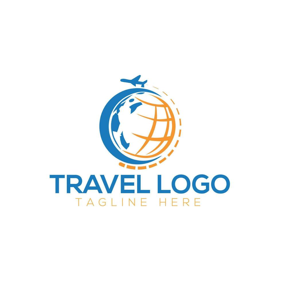 Travel airplane business logo vector