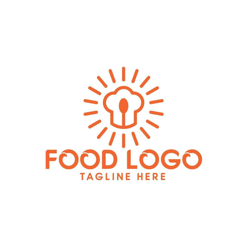 Food logo like icon. Fork and Spoon inside circles vector