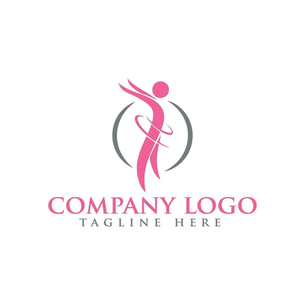 Woman logo with modern line art style for beauty salon and business vector