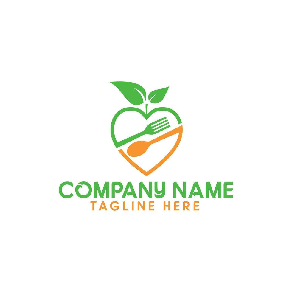 Food logo like icon. Fork and Spoon inside circles vector