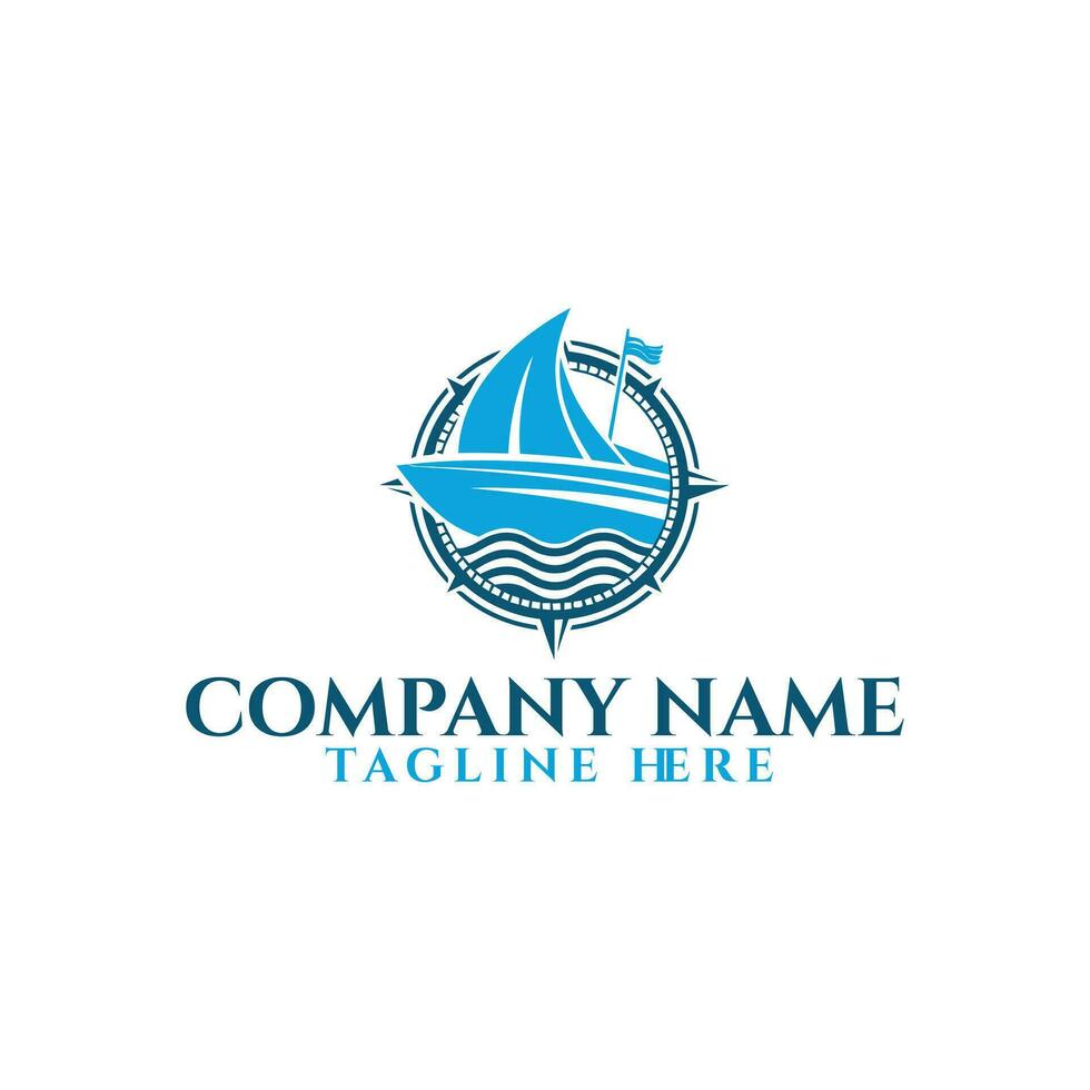 Creative Sailboat logo design Vector template