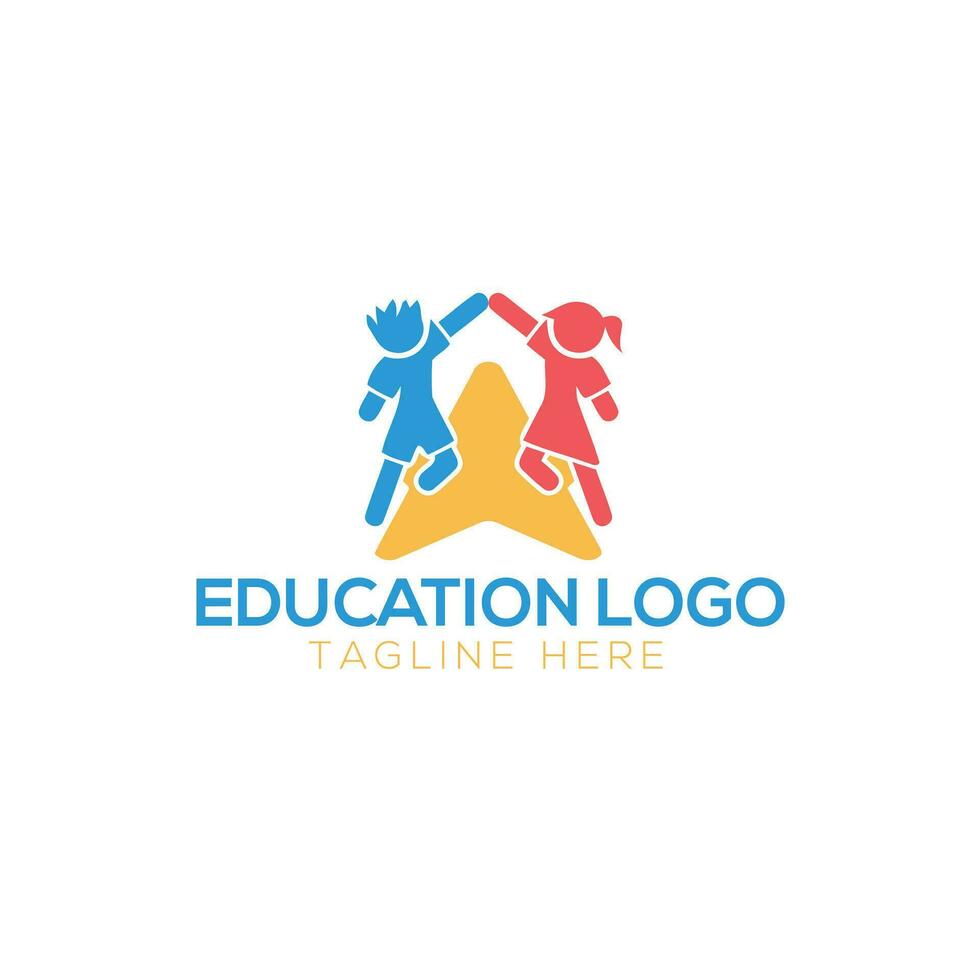 digital colegio logo diseño valores vector. vector