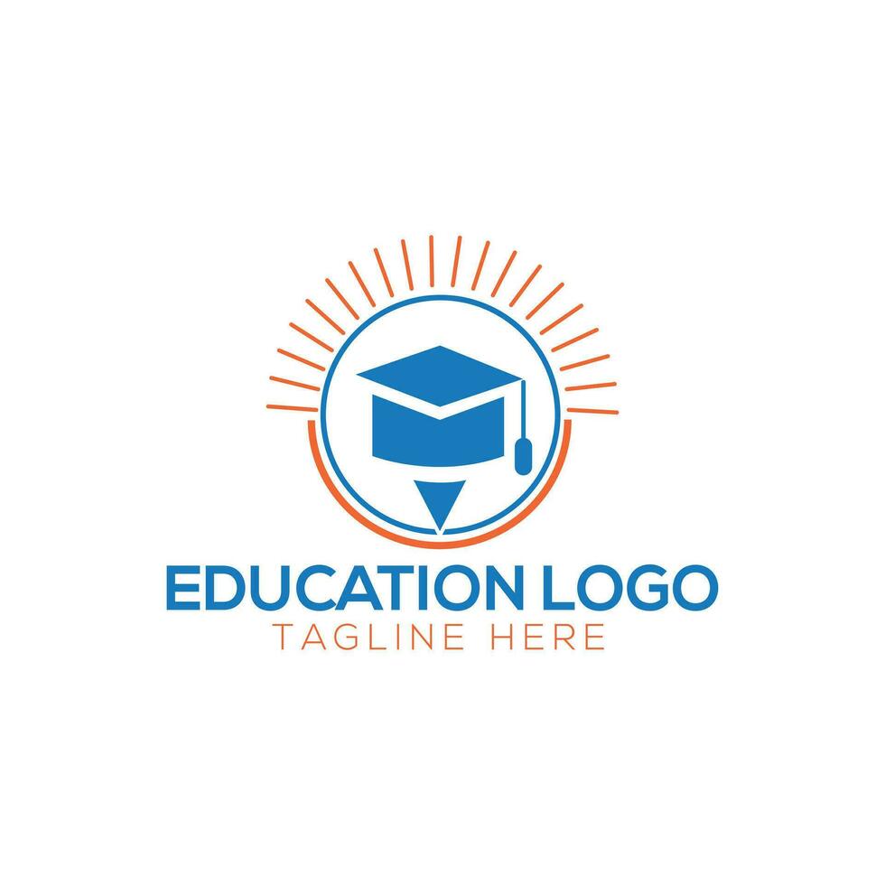 Open Book Logo Education Logo Flat Vector