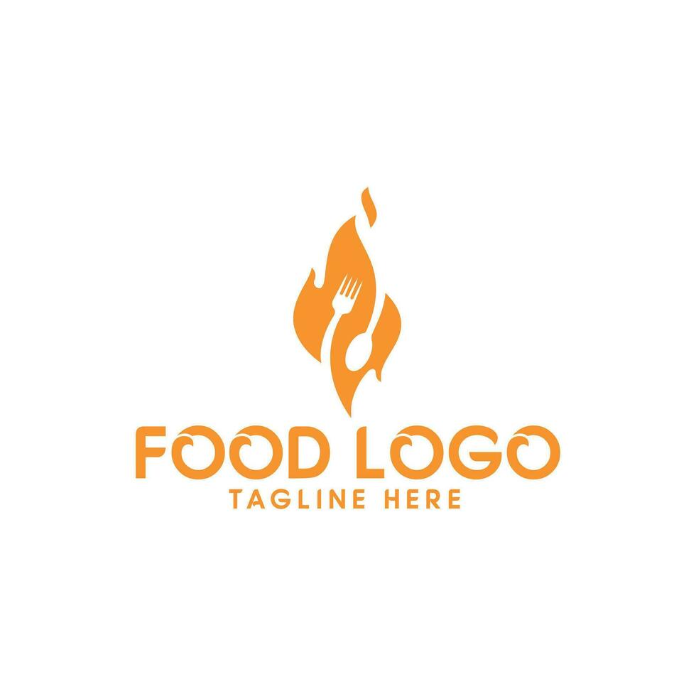 Healthy food logo template. Organic food vector design.