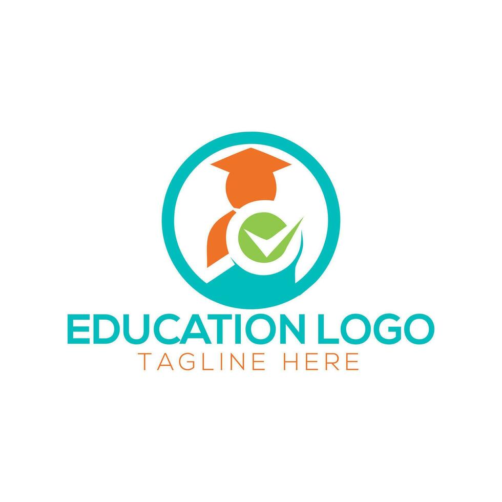 Global Learning Logo Design With Book And Hat vector