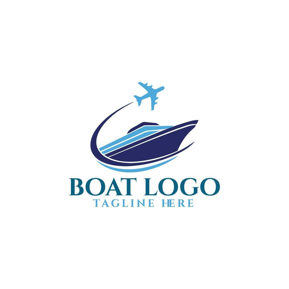 Yacht boat logo template vector