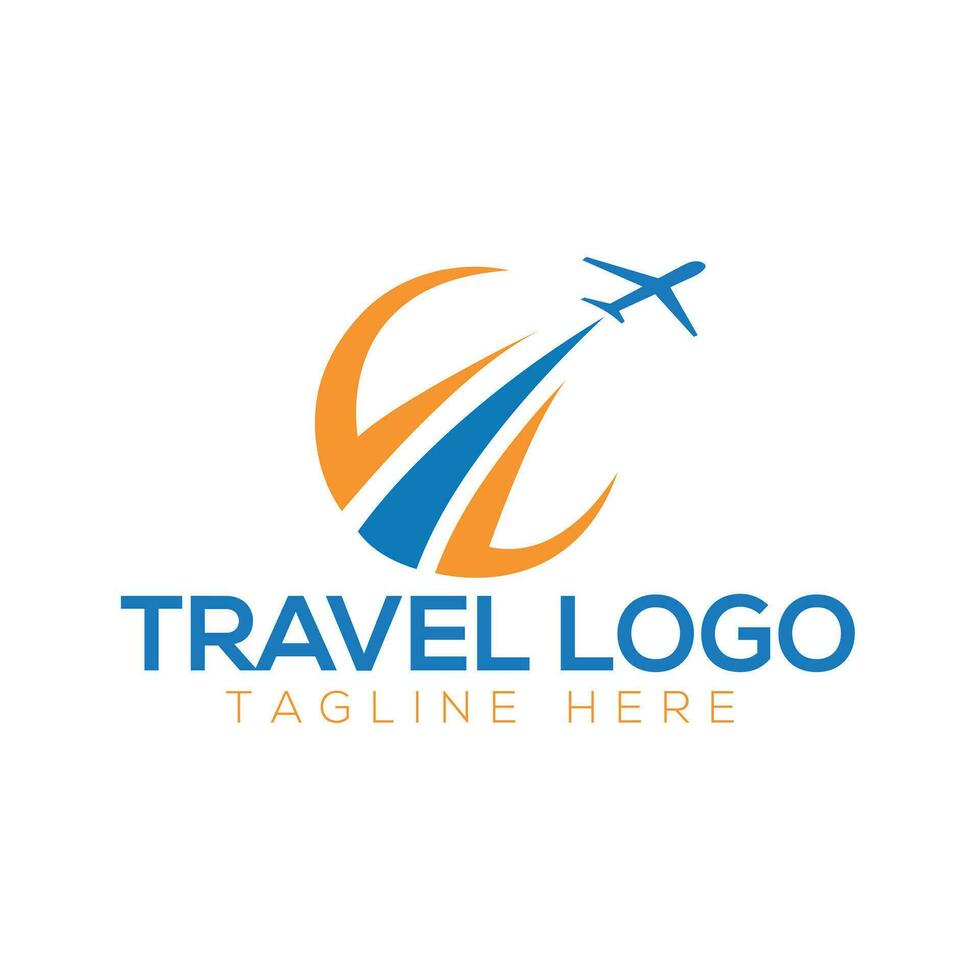 Travel logo template. blue travel logo vector