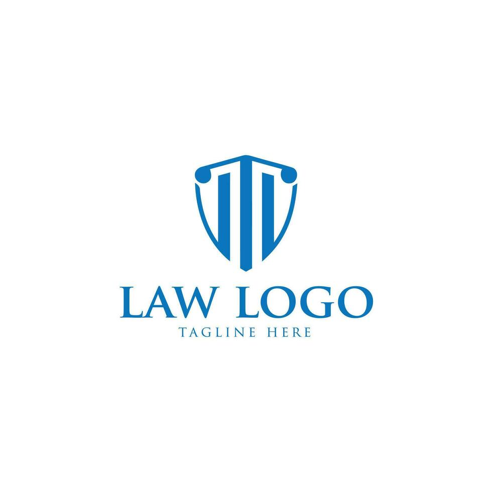 Law firm logo. Column and scale of justice icon. vector