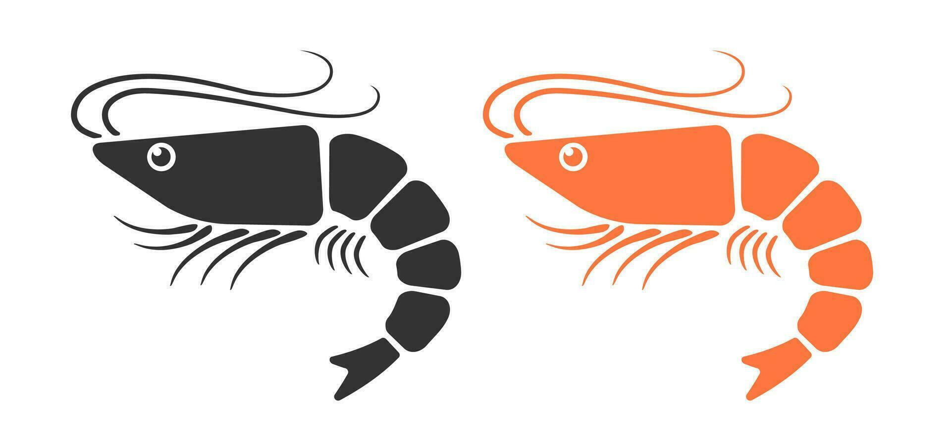Vector illustration of shrimps in flat style.