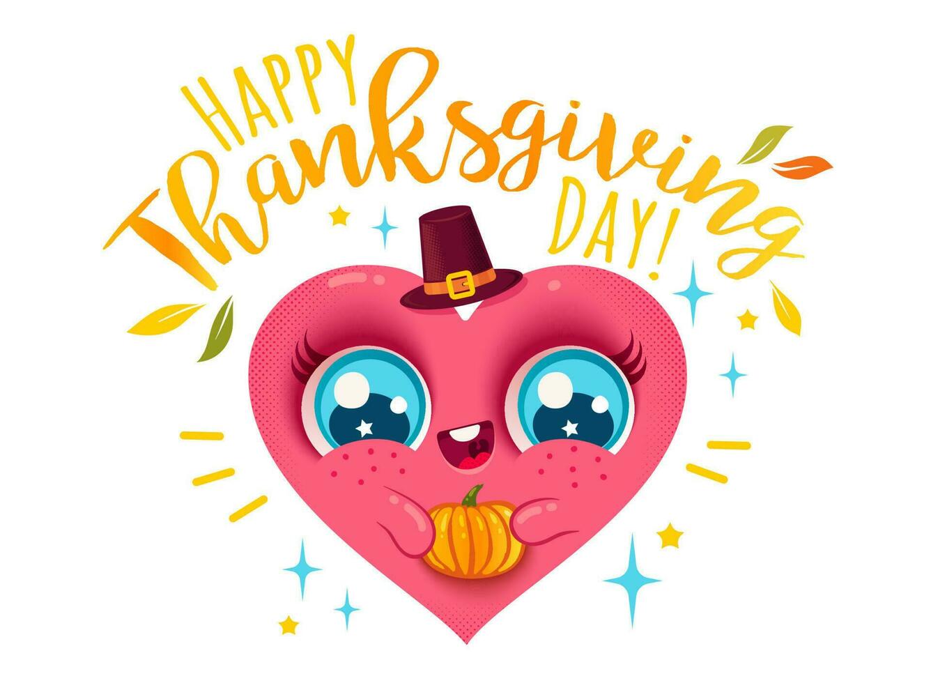 heart with pumpkin for Thanksgiving vector