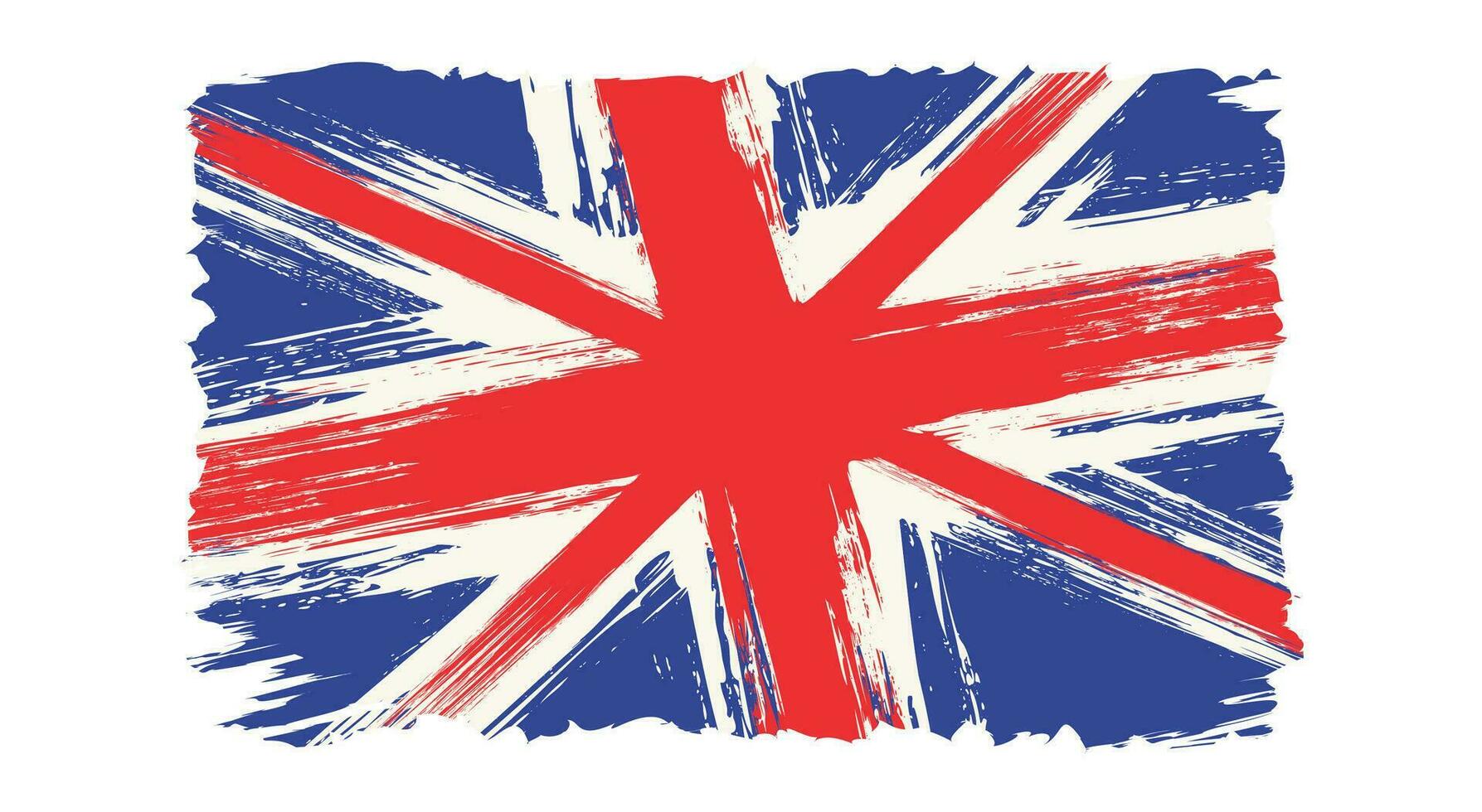 Vector vintage British flag. Drawing flag of UK in grunge style.