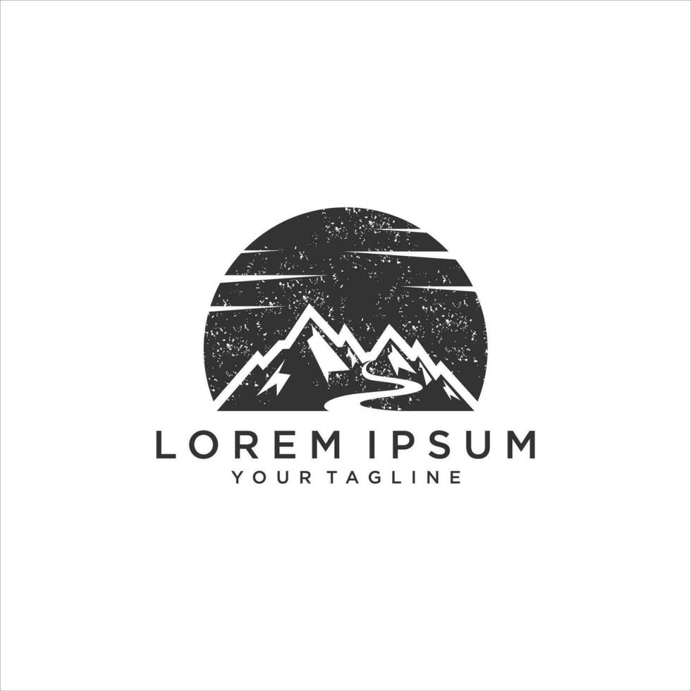 Abstract creative mountain logo design vector