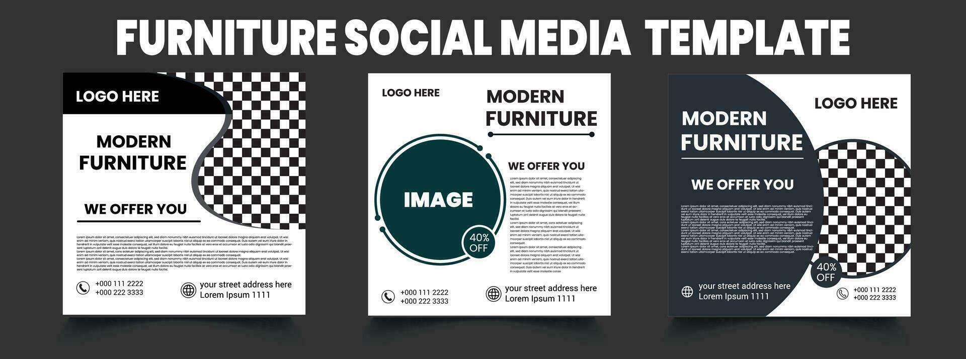 Furniture social media template Design. vector
