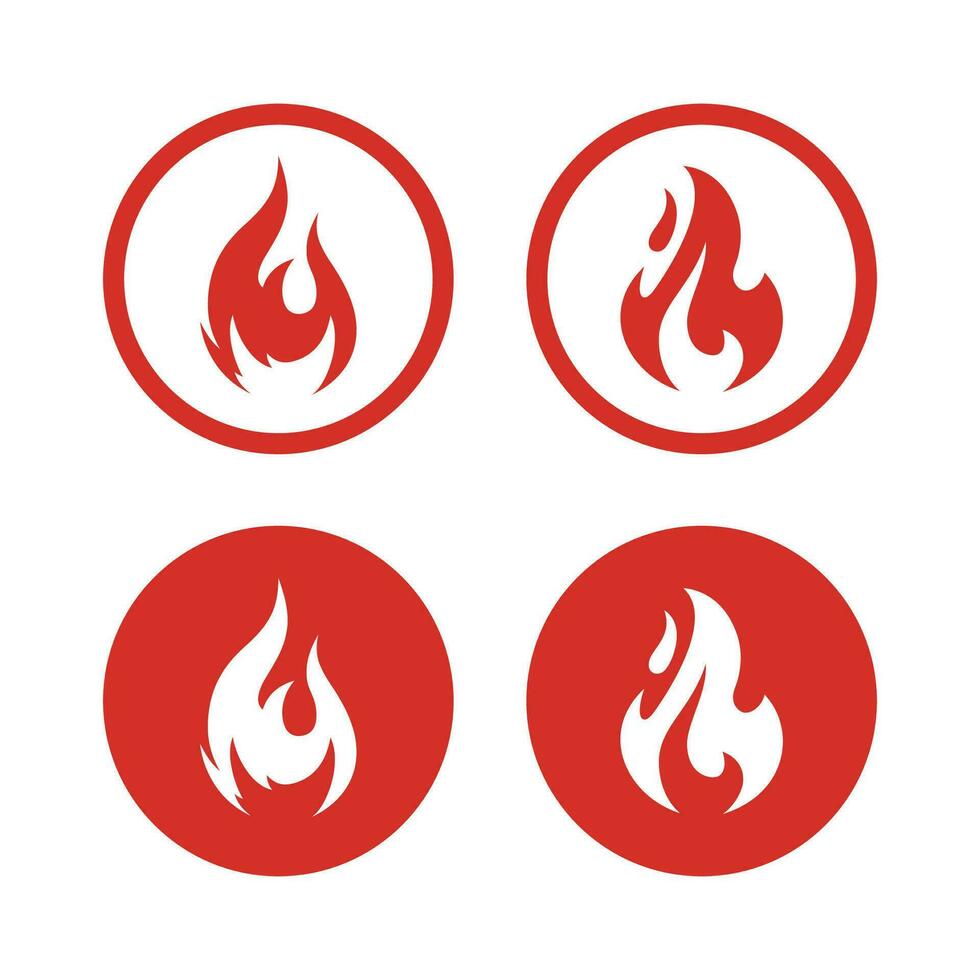 fuego fuego icono colocar. llamas vector íconos