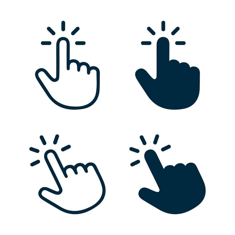 Clicking finger icon. Hand pointer vector. Finger cursor pointer vector. vector
