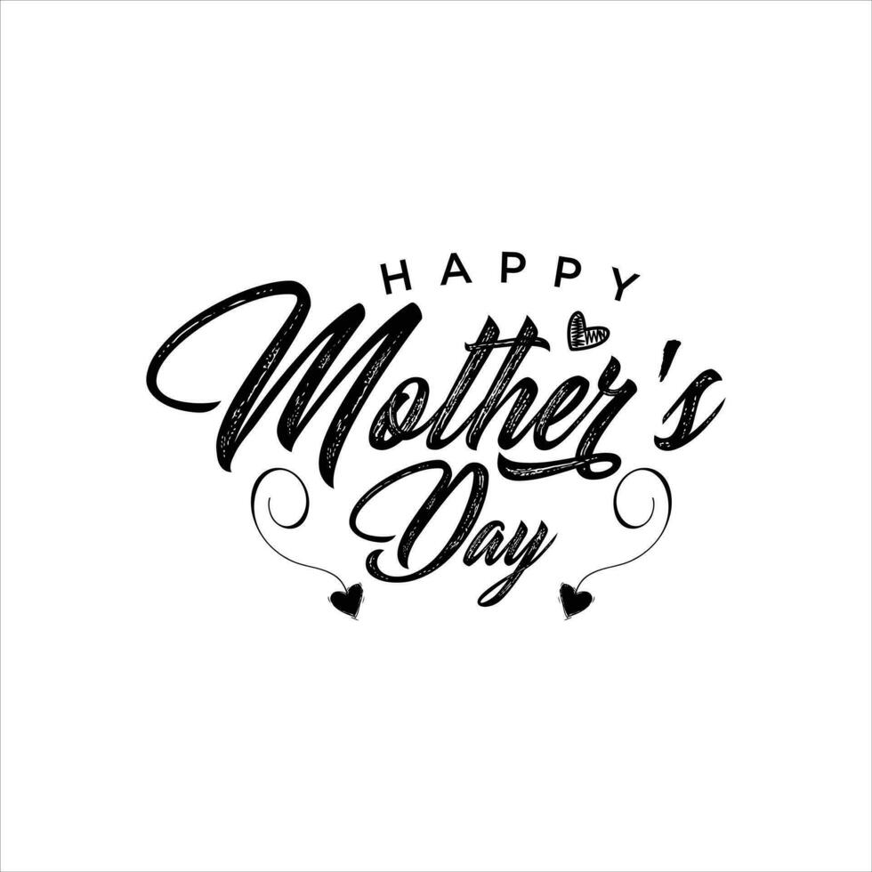 Happy Mothers Day Greeting Card. Black Calligraphy Inscription. Vector illustration