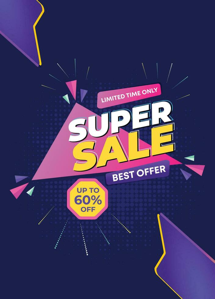 super sale banner template design. big deal flash sale discount template promotion posts. web banner for mega hot sale promotion discount sale banner. end of season special offer Sales vector banner