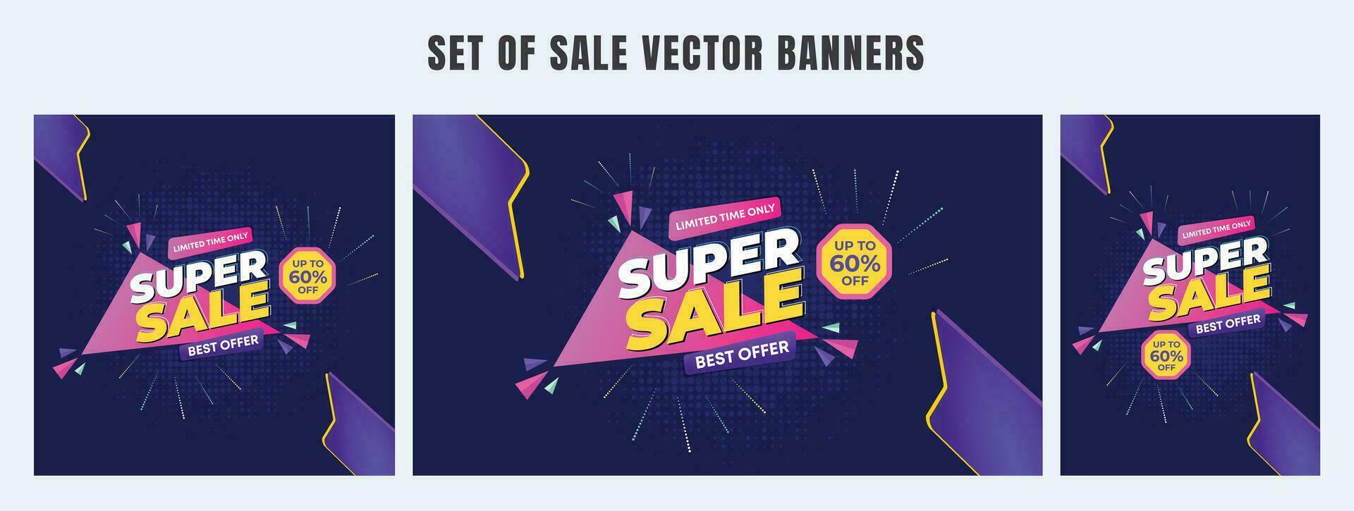 super sale banner template design. big deal flash sale discount template promotion posts. web banner for mega hot sale promotion discount sale banner. end of season special offer Sales vector banner