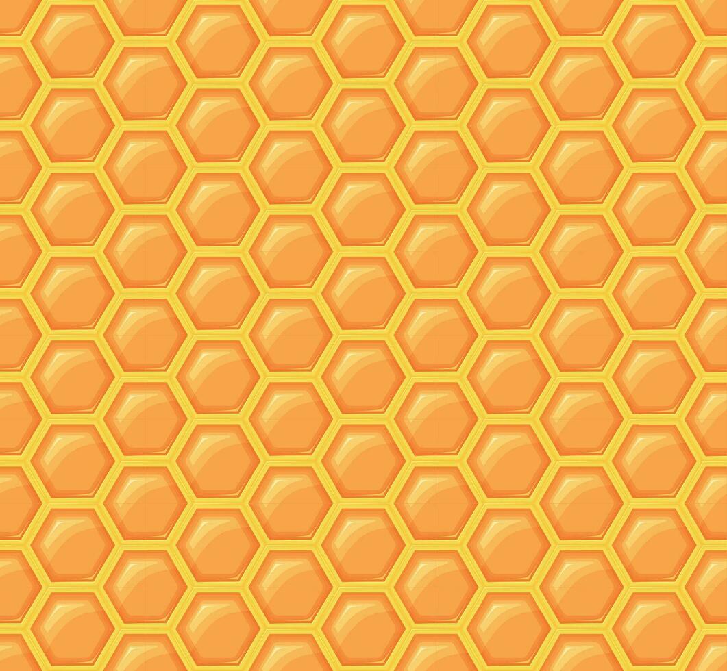 Yellow, orange beehive background. Honeycomb, bees hive cells pattern. Bee honey shapes. Vector geometric seamless texture symbol. Hexagon, hexagonal, mosaic cell sign or icon. Gradation color.