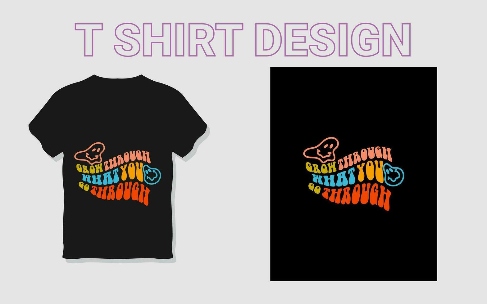 t-shirt design with a colorful design vector