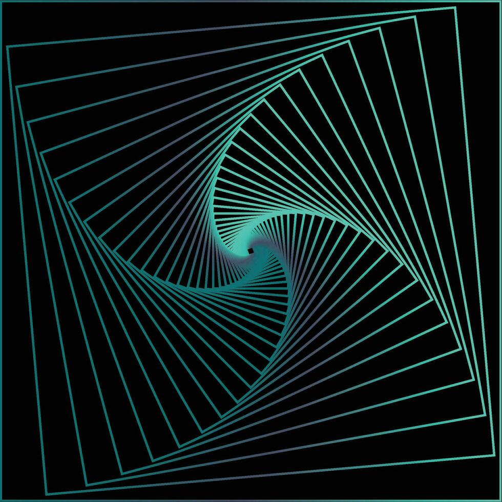 Abstract Background. Tunnel abstract. geometric style neon color. digital black hole. square twisted lines vector