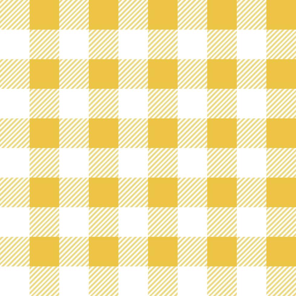 Gingham seamless pattern with Yellow and white color, checkerboard background, square, tablecloth, Vector illustration.