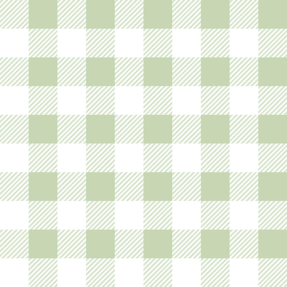 Gingham seamless pattern with green and white color, checkerboard background, square, tablecloth, Vector illustration.