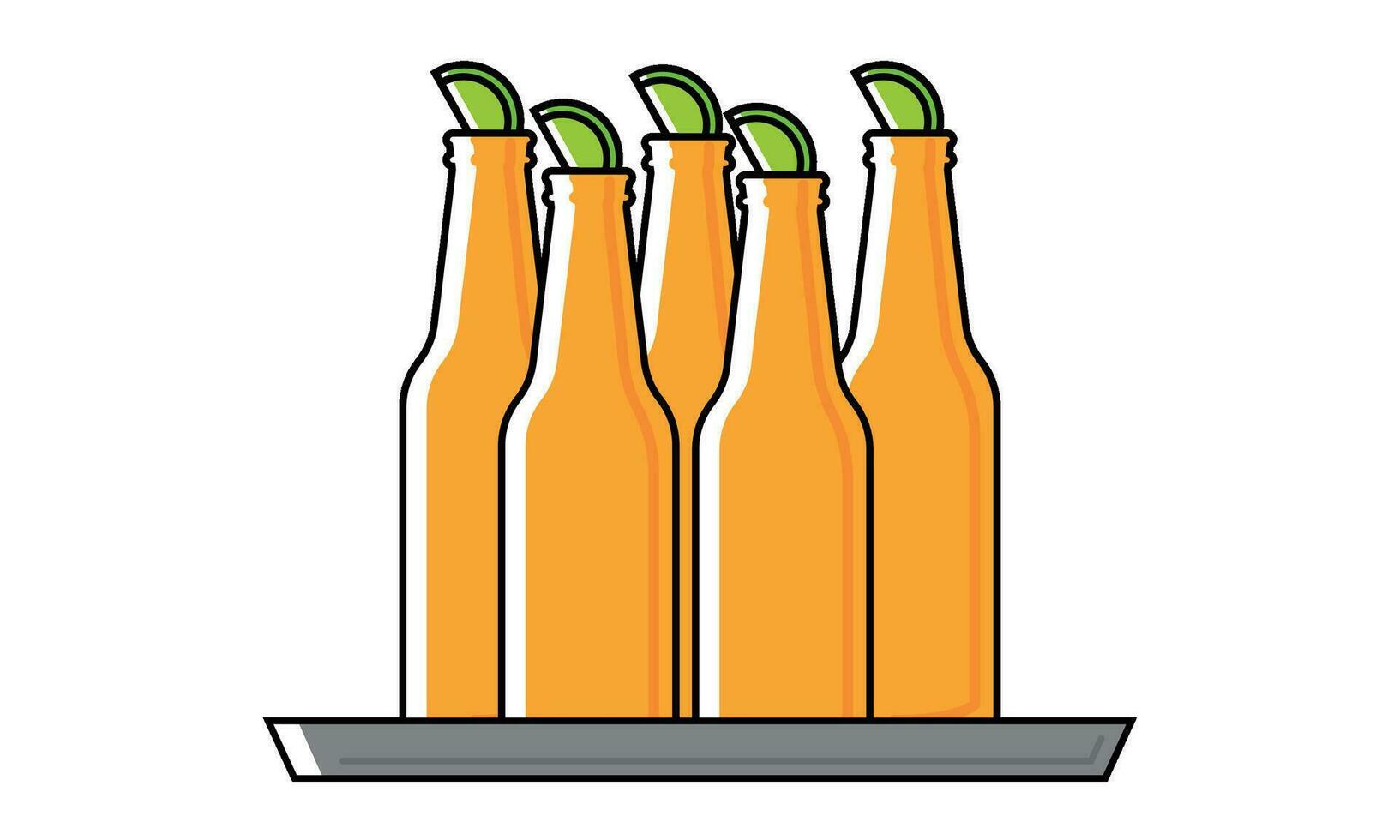 Isolated group of beer bottle icon Vector