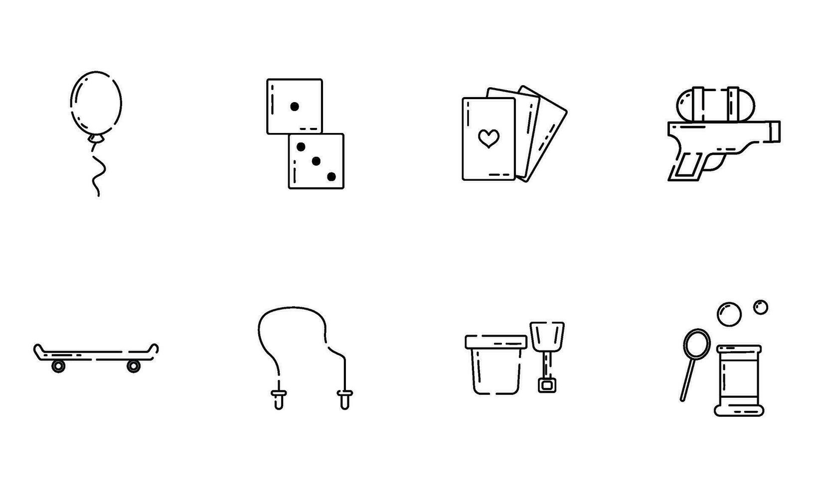 Set of different flat toy icons Vector