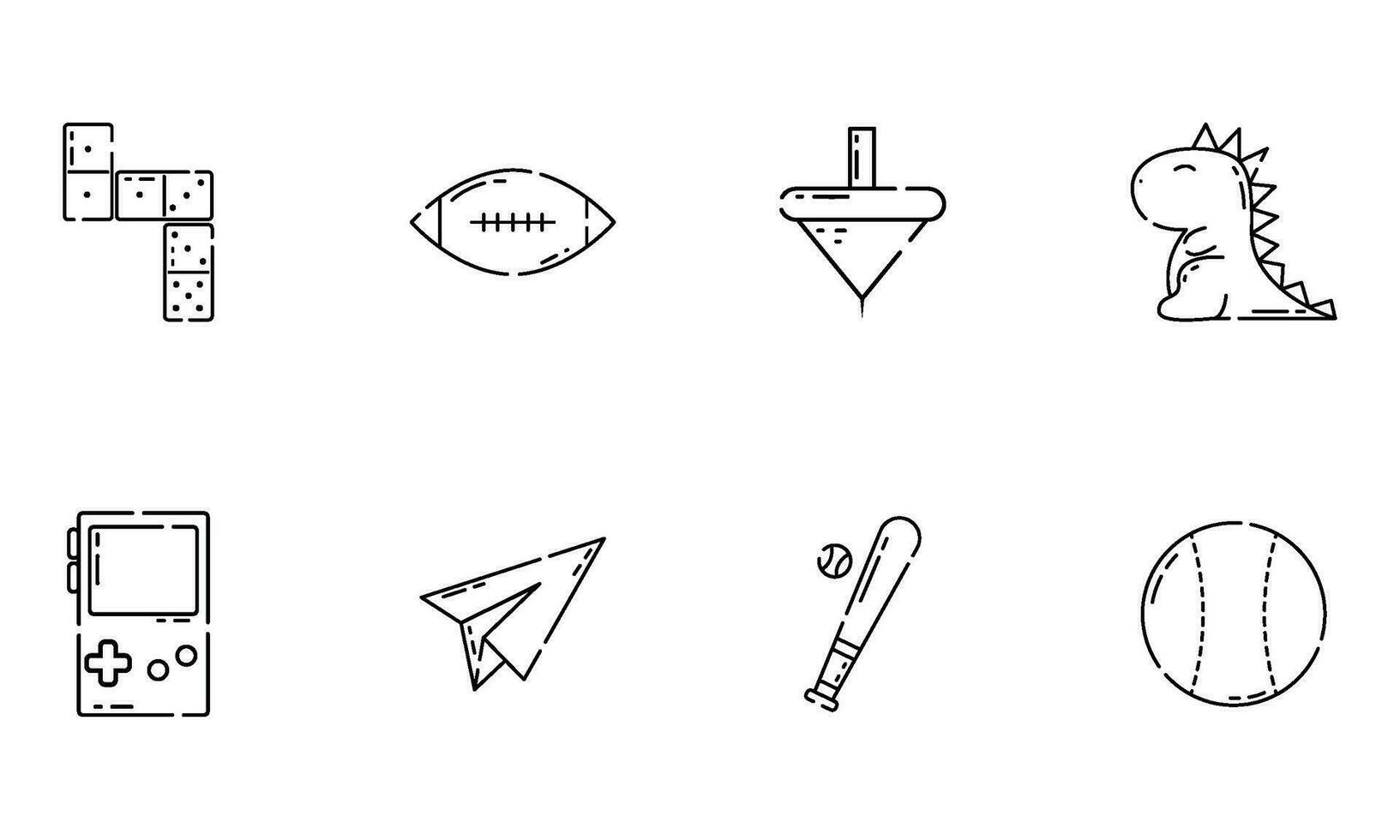 Set of different flat toy icons Vector