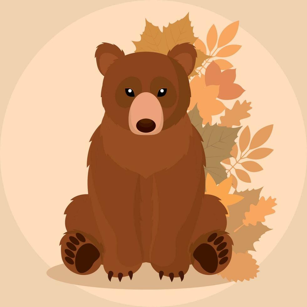 antecedentes oso animal otoño vector ilustración