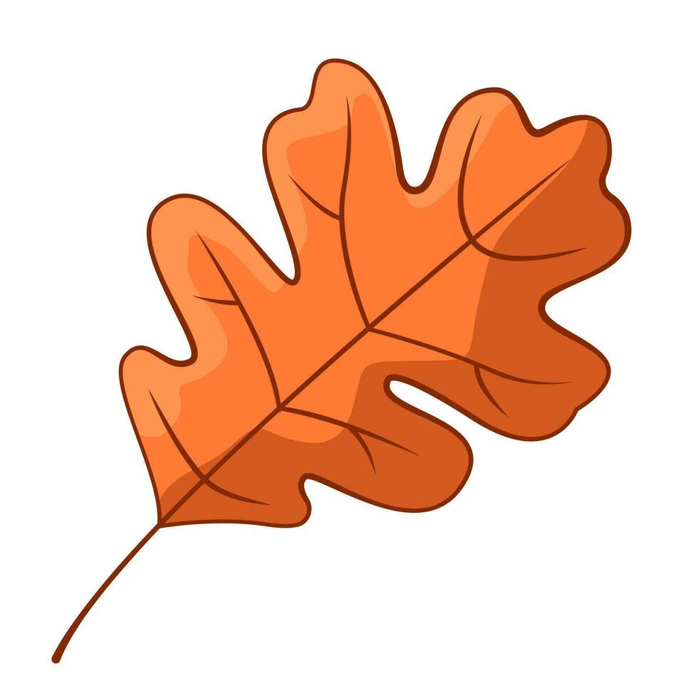 A fallen autumn leaf. The concept of autumn. Vector cartoon illustration