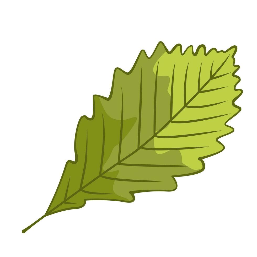 A fallen autumn leaf. The concept of autumn. Vector cartoon illustration