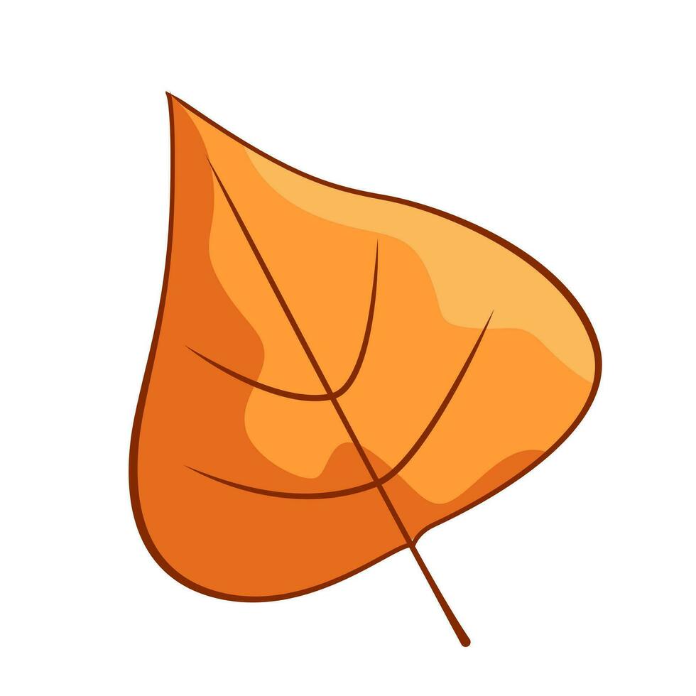 A fallen autumn leaf. The concept of autumn. Vector cartoon illustration