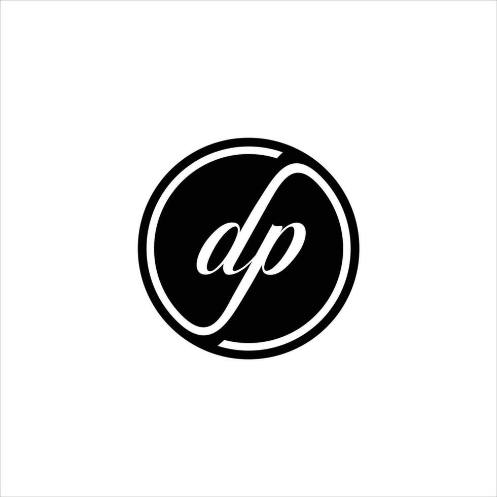 Simple letter d p in a circle logo concept vector