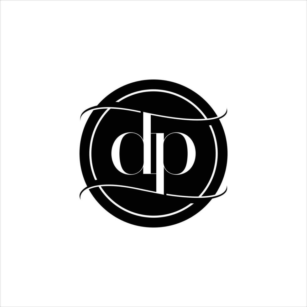 Simple letter d p in a circle logo concept vector