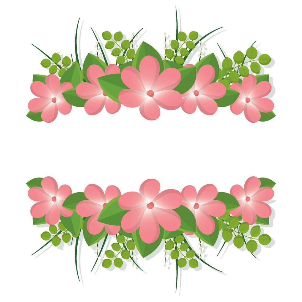 Isolated colored empty floral banner Vector