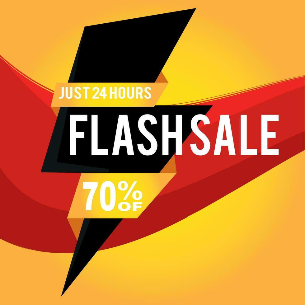 Colored flash sale template with text Vector