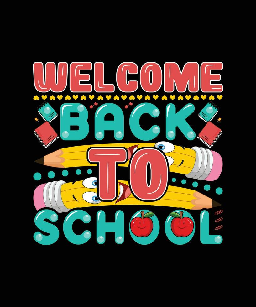 Welcome Back To School Kindergarten T Shirt Design Vector