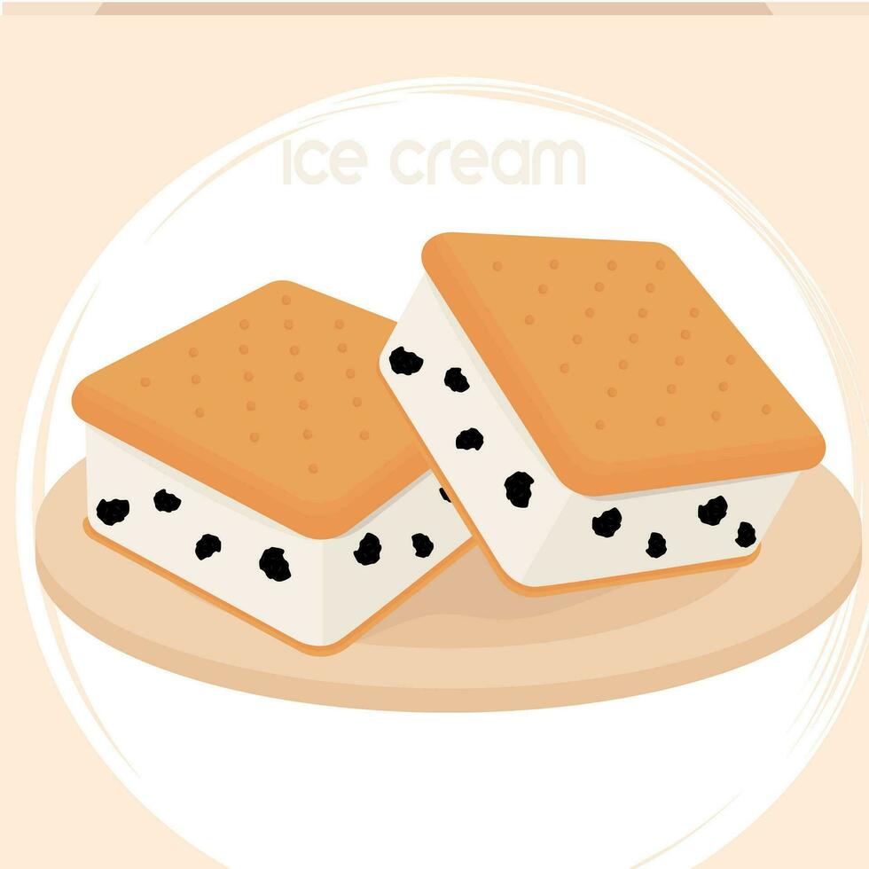 aislado par de Galleta hielo cremas bosquejo icono vector