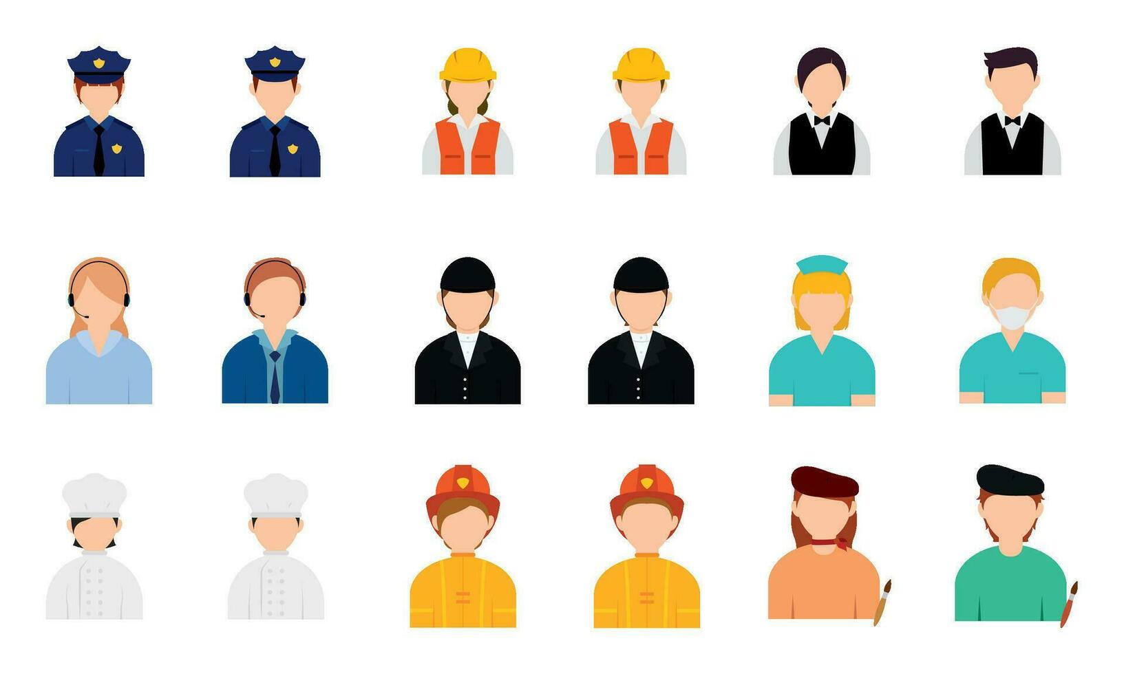 Set of abstract characters with different professions Vector