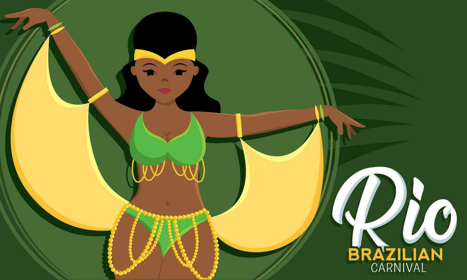 Isolated girl dancer character with carnival costume Rio de Janeiro Vector